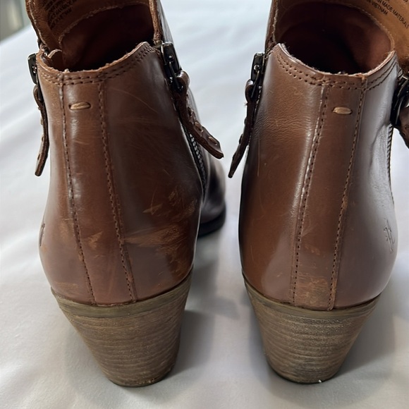 Frye Judith Double Zip Brown Leather Ankle Boots - Picture 11 of 13